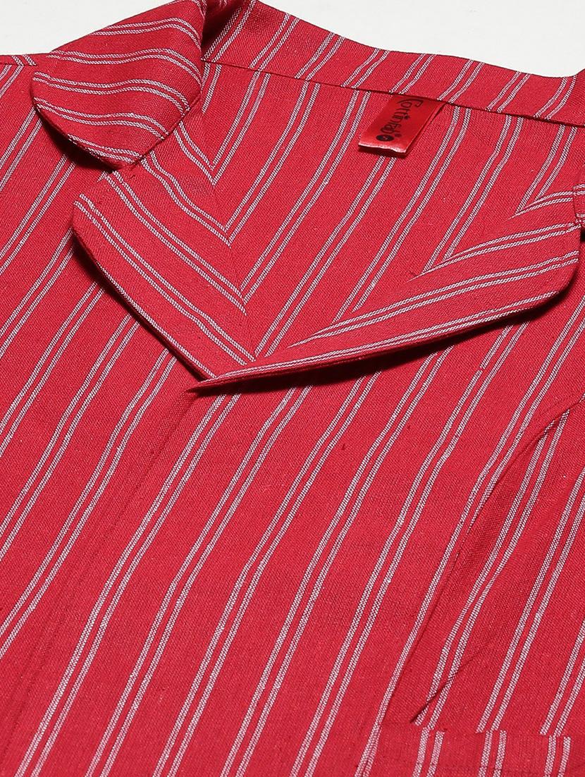 lapel neck striped regular jacket - 19086599 - Standard Image - 4
