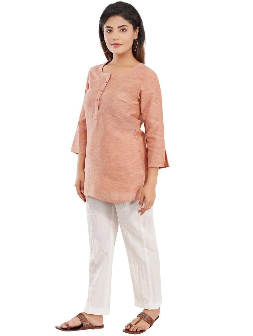 pink solid tunic - 19086716 - Standard Image - 1