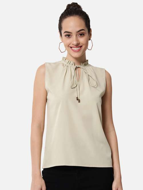 women's straight tie-up neck top - 19086764 -  Standard Image - 0
