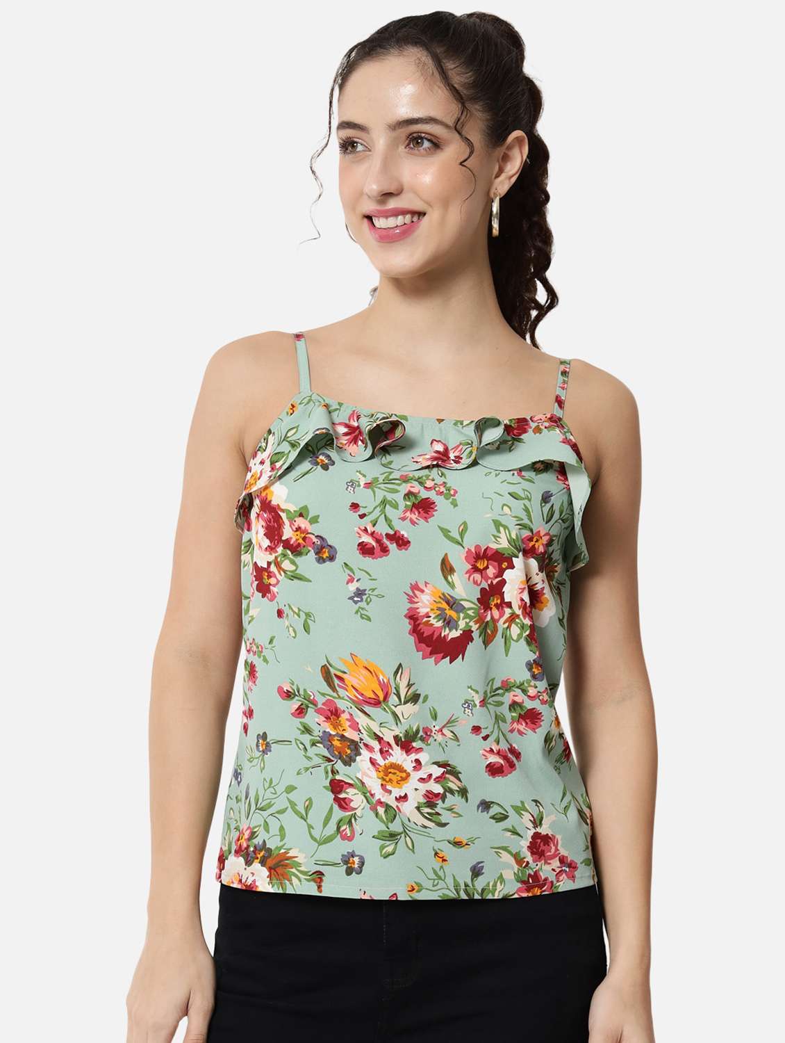 women's a line shoulder strap top