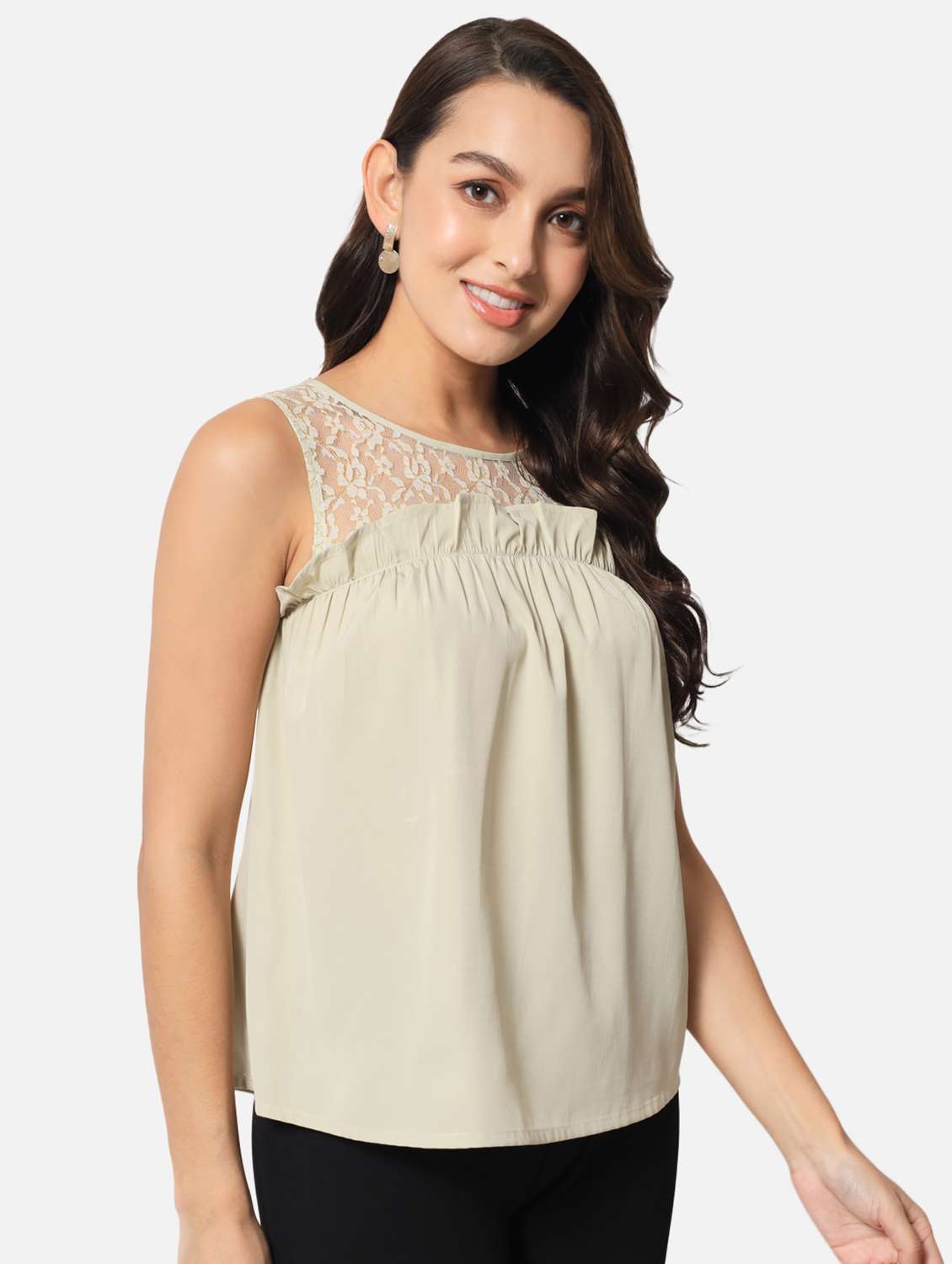 women's straight round neck top - 19086802 -  Standard Image - 1