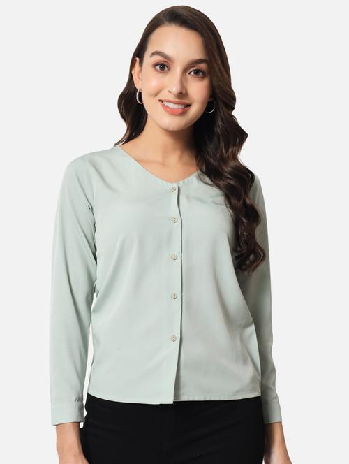 women's straight v neck top - 19086807 -  Standard Image - 0