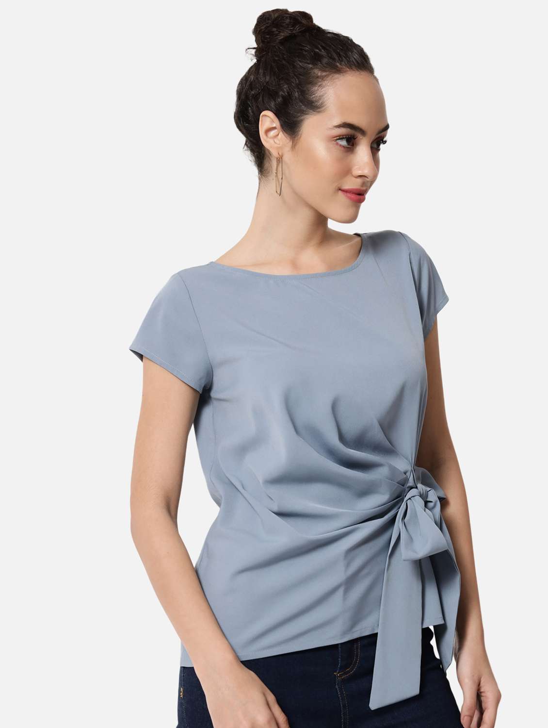 women's straight round neck top - 19086866 -  Standard Image - 1