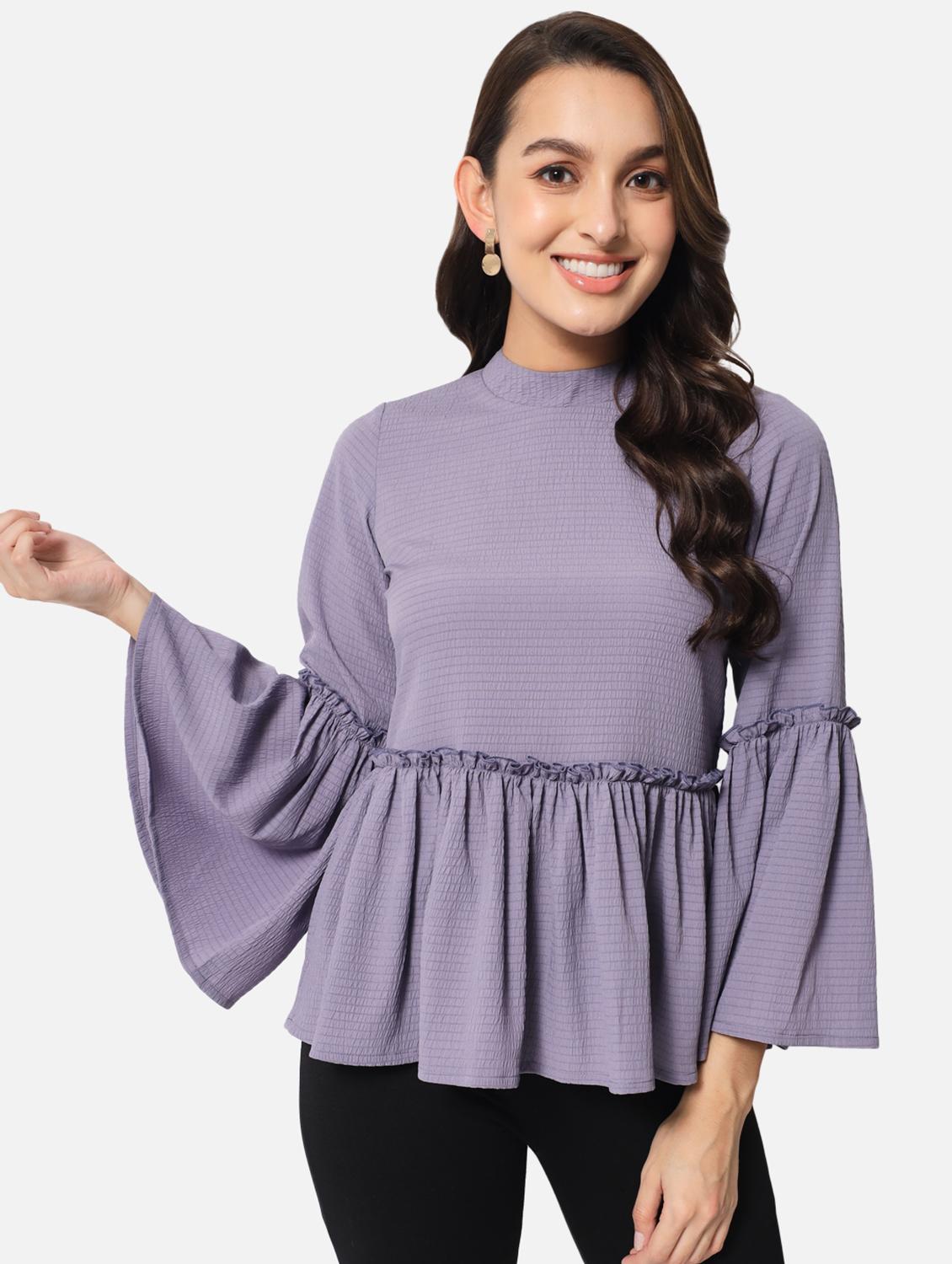 women's peplum round neck top - 19086869 -  Zoom Image - 0