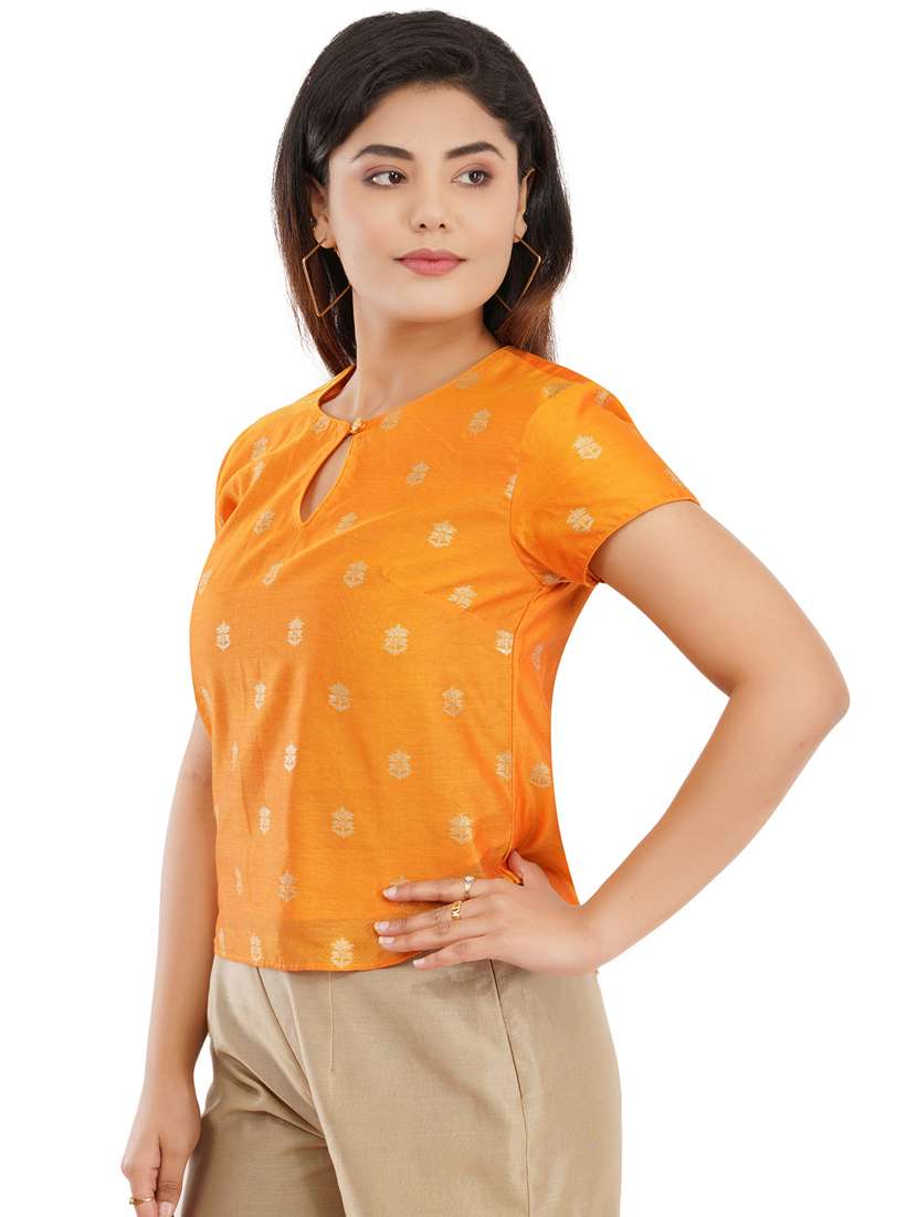 yellow printed high-low top - 19086928 - Standard Image - 1