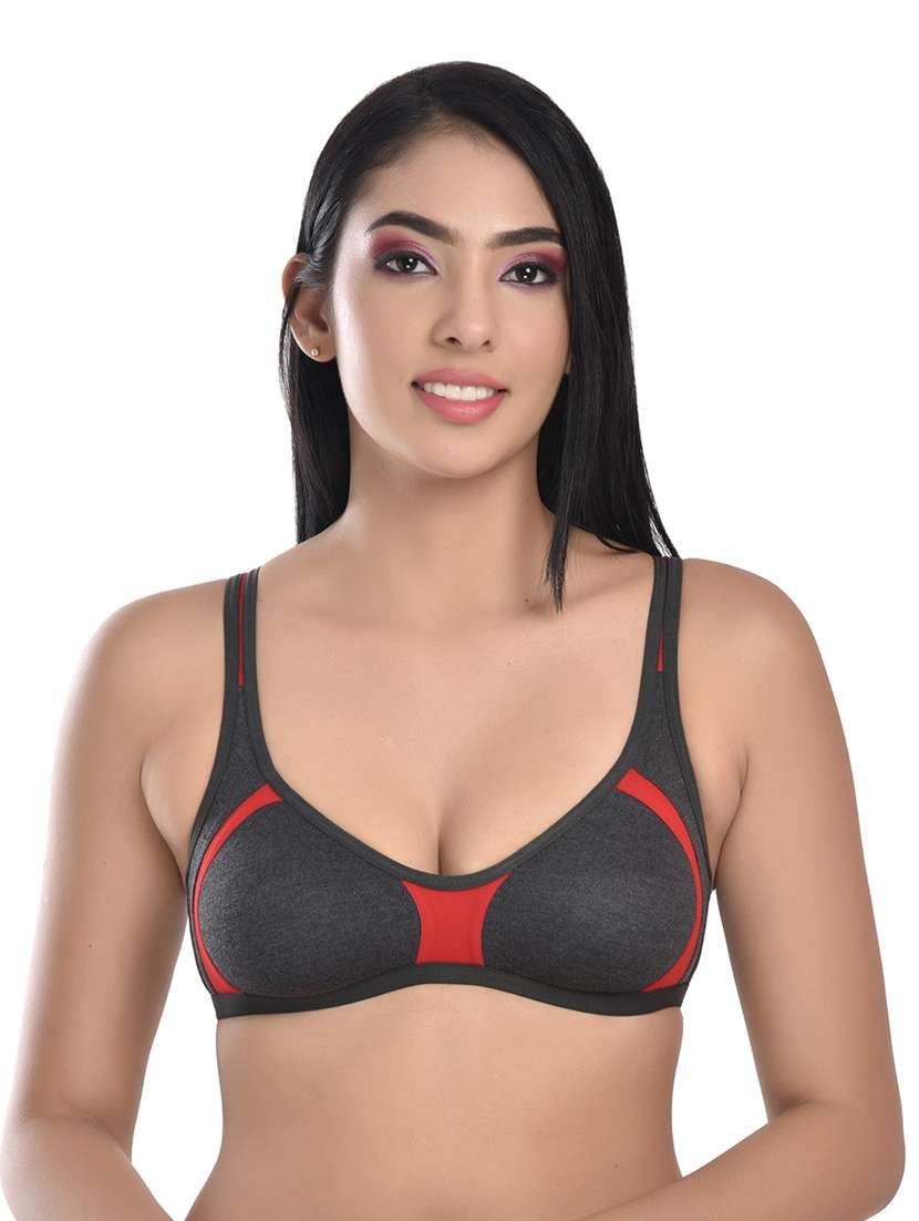 black solid sports bra