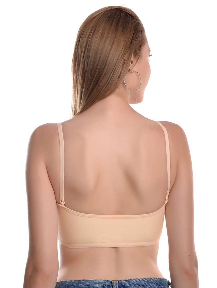 pack of 3 beige solid sports bra - 19087103 -  Standard Image - 4