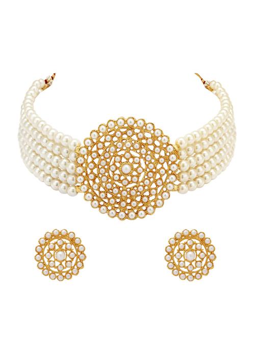 white brass necklaces and earring - 19087166 -  Standard Image - 0