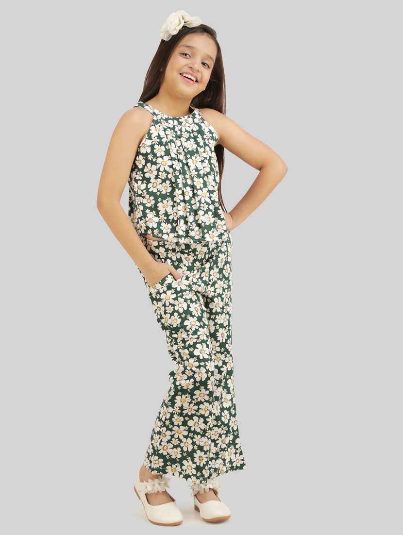 girls floral full length co-ord set - 19087714 -  Standard Image - 1