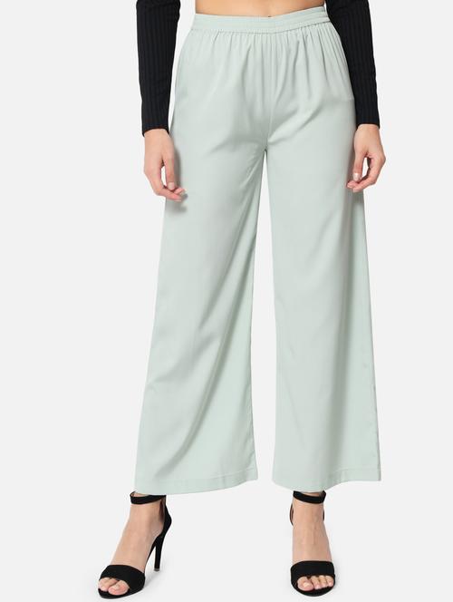 mid rise solid straight palazzo - 19087761 - Standard Image - 0
