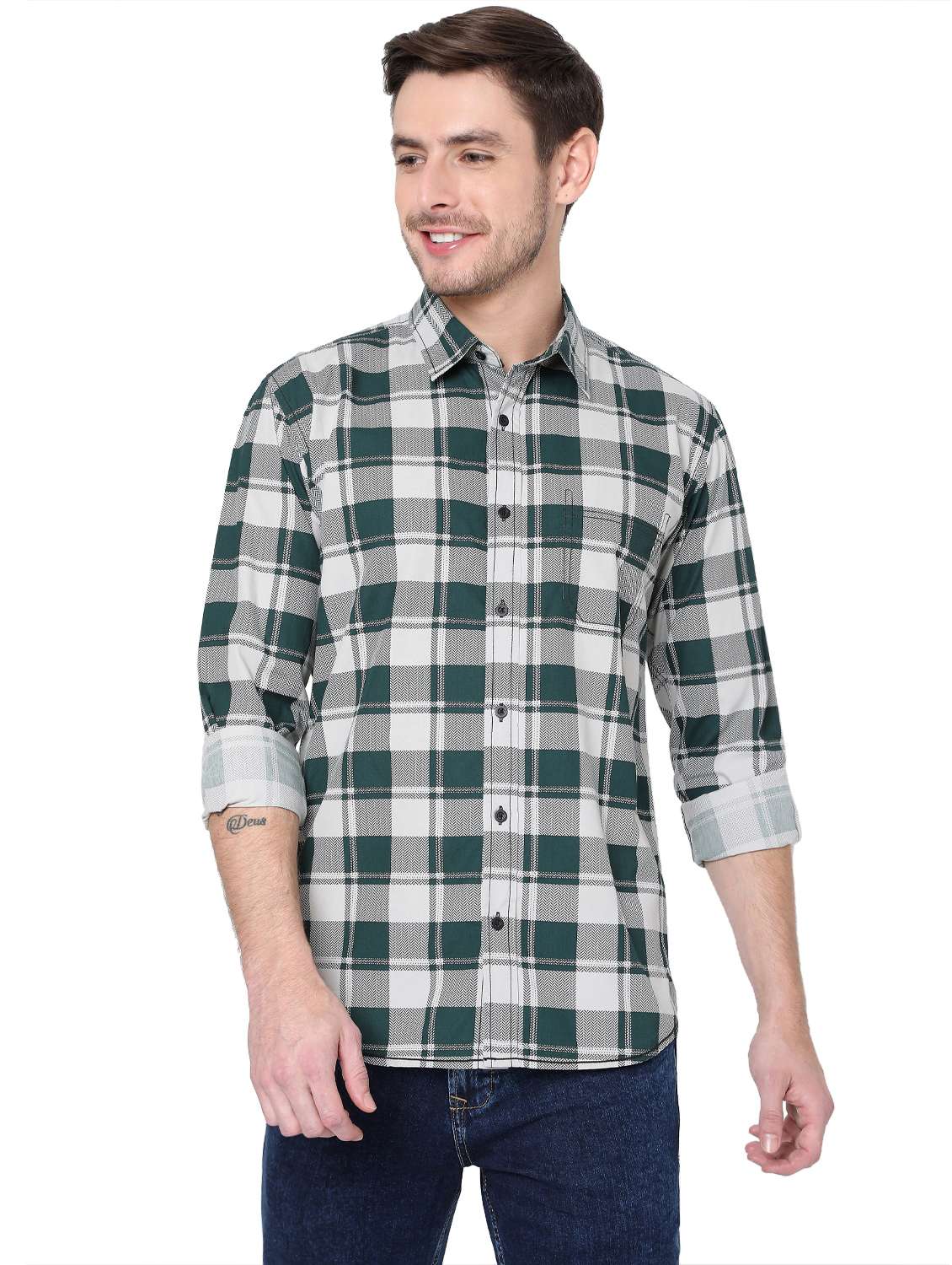 grey cotton casual shirt
