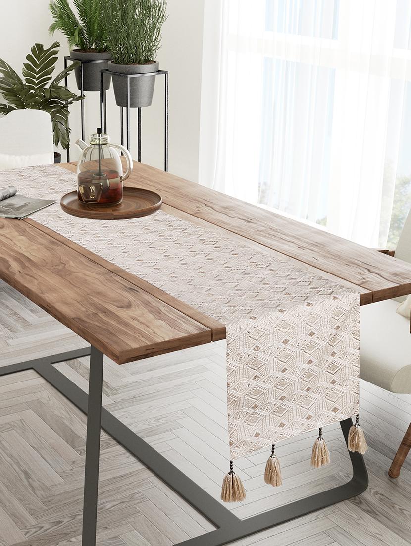 embroidered faux silk table runner 