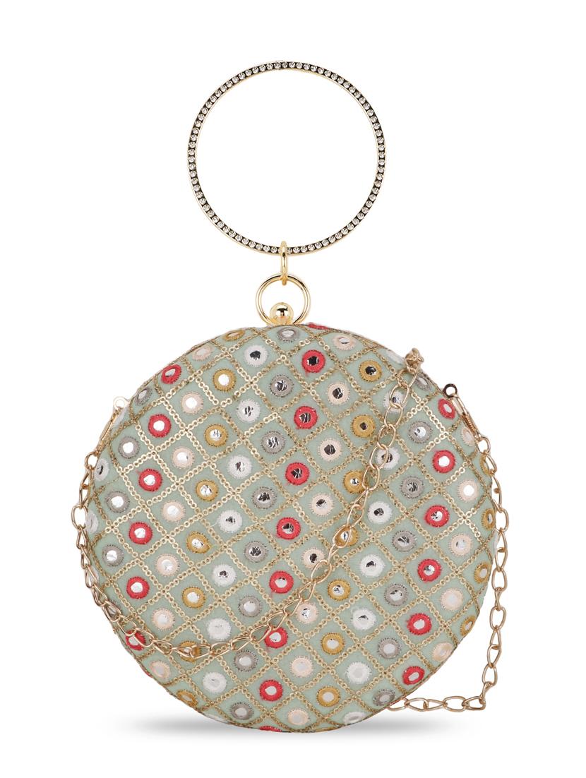 multi colored faux silk box clutch - 19088648 - Zoom Image - 0