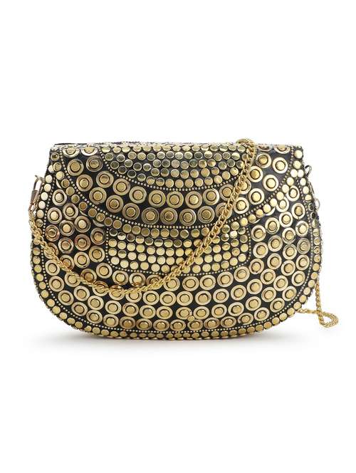 Multi Colored Metal Box Clutch