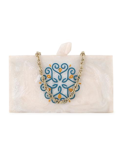 pink metal box clutch - 19088666 - Standard Image - 0