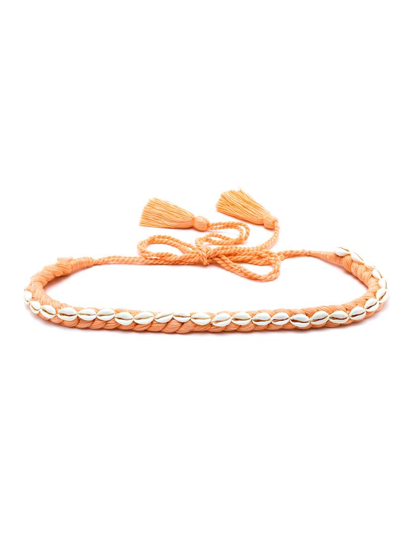 peach embellished belt