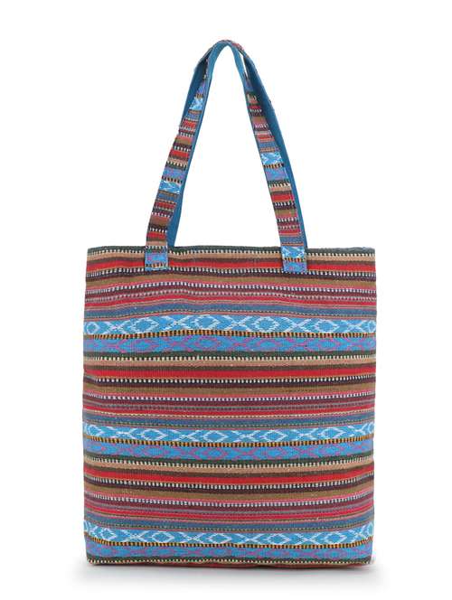 multi stripes canvas regular handbag - 19088708 -  Standard Image - 0