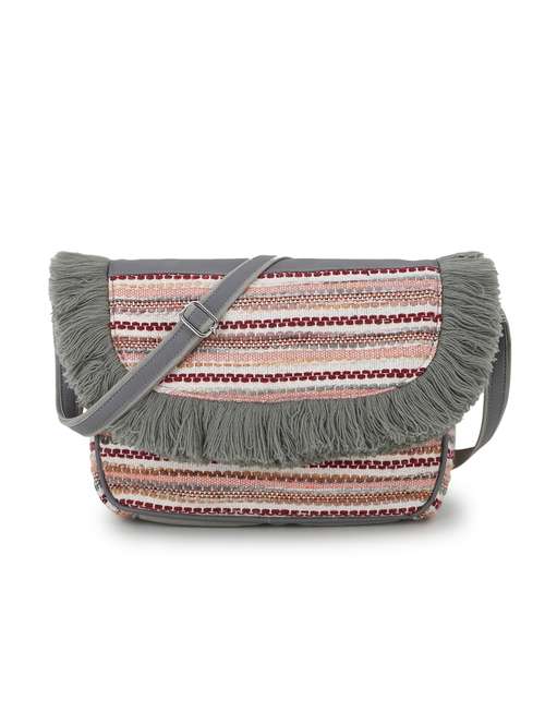 grey stripes regular sling bag - 19088722 -  Standard Image - 0