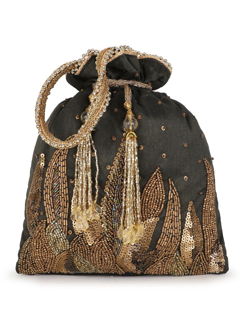brown faux silk regular potli - 19088782 - Zoom Image - 0