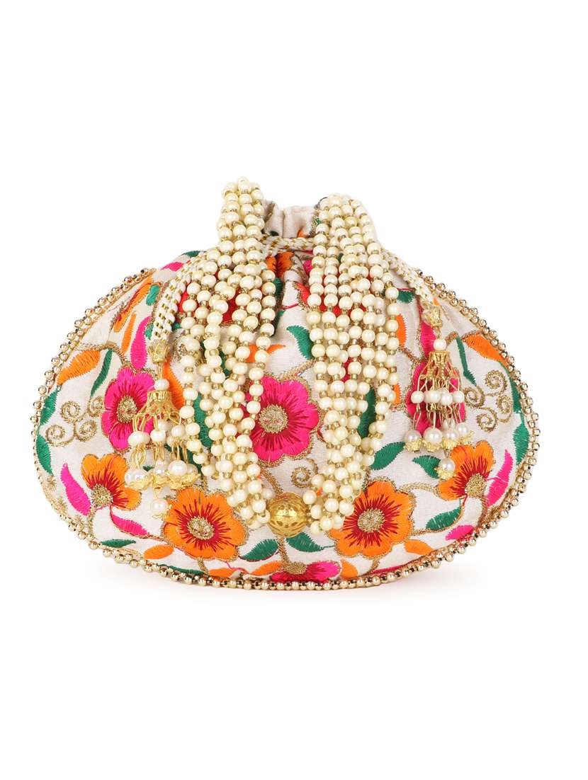 multi colored faux silk regular potli - 19088787 -  Zoom Image - 0