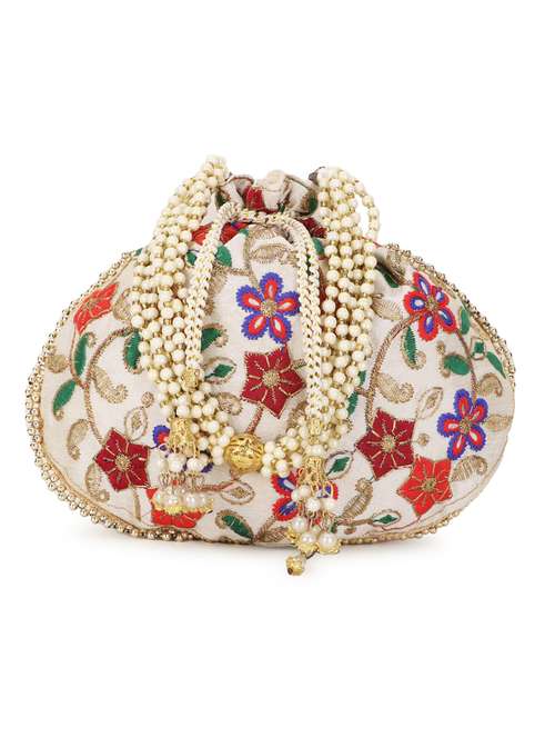 multi colored faux silk regular potli - 19088788 -  Standard Image - 0