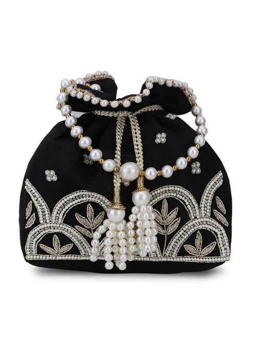 white faux silk regular potli - 19088789 - Standard Image - 0