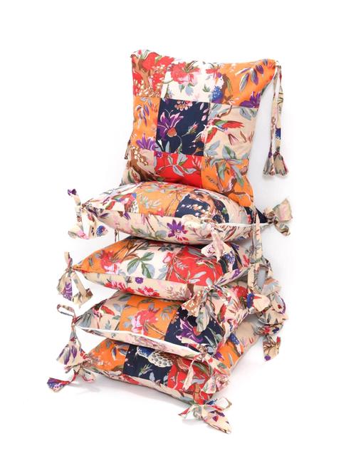 indhome life pure cotton 16x16inches reversible decorative tassels patch work cushion  - 19088994 -  Standard Image - 0