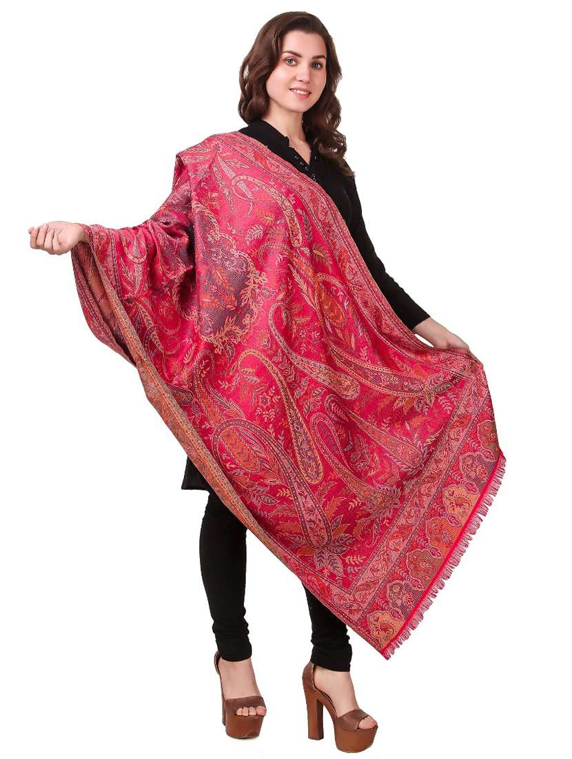 Pink Self Design Scarf - 19089389 -  Standard Image - 1