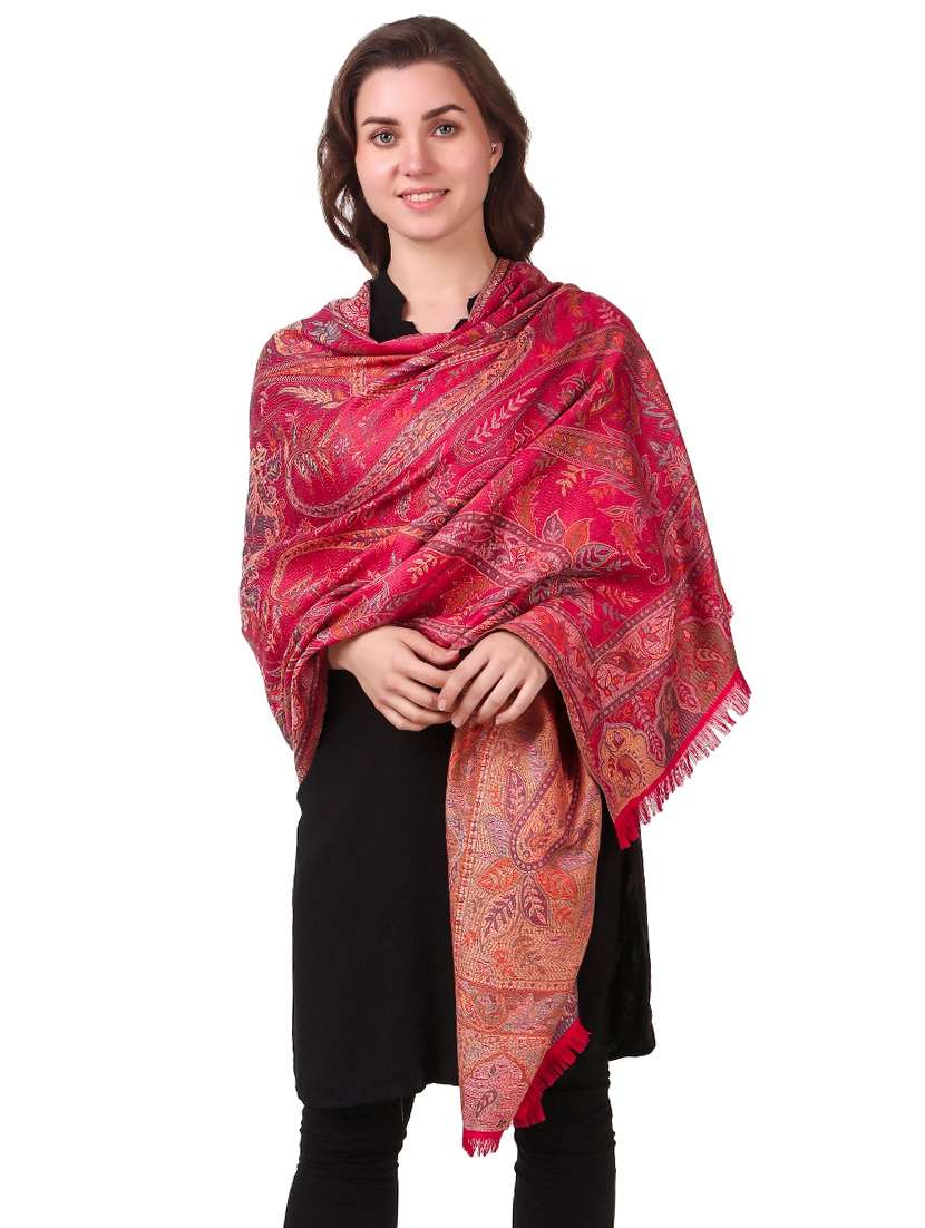 Pink Self Design Scarf - 19089389 -  Standard Image - 4