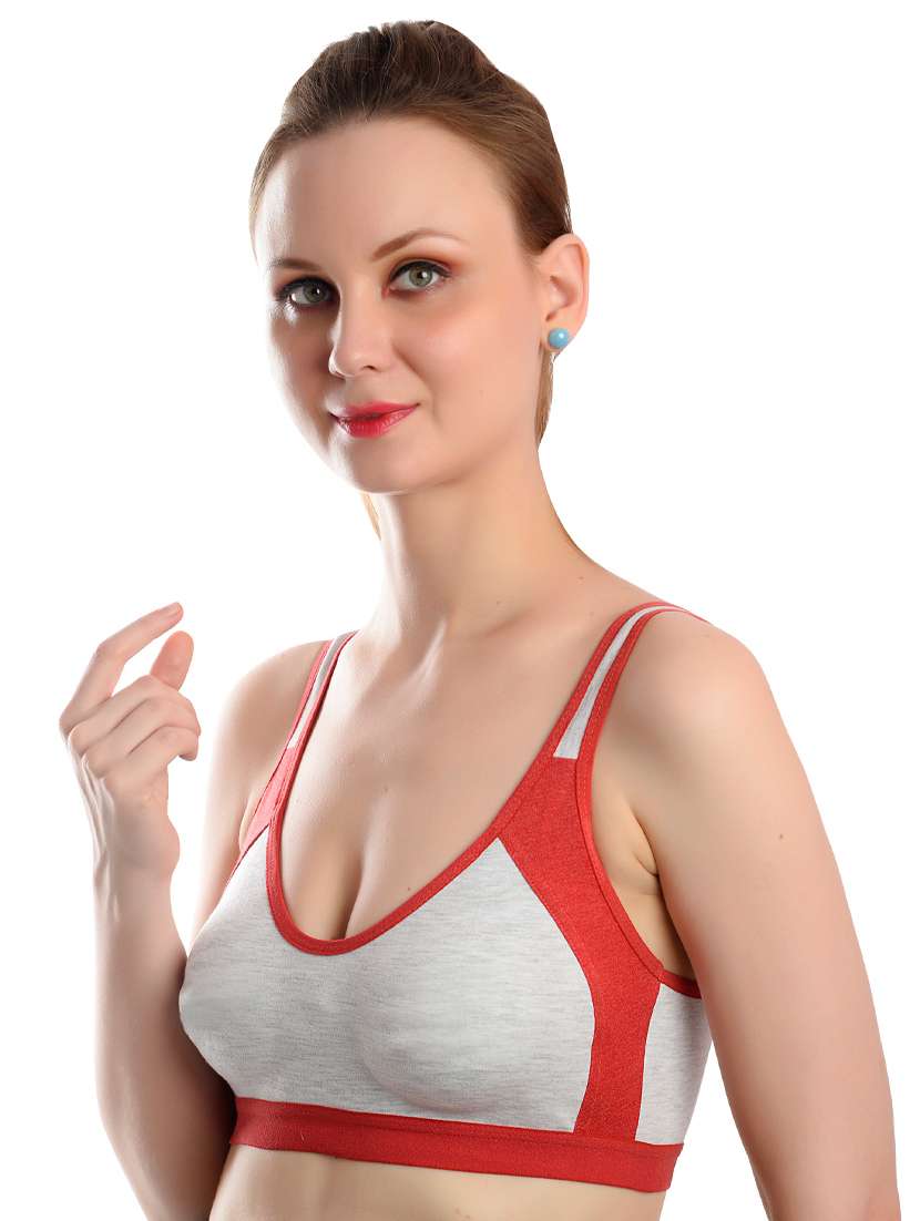 pack of 3 multi colored solid sports bra - 19089441 -  Standard Image - 6