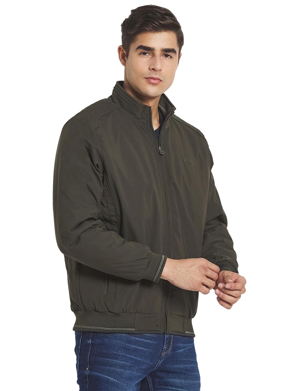 green solid casual jacket - 19089635 -  Standard Image - 1