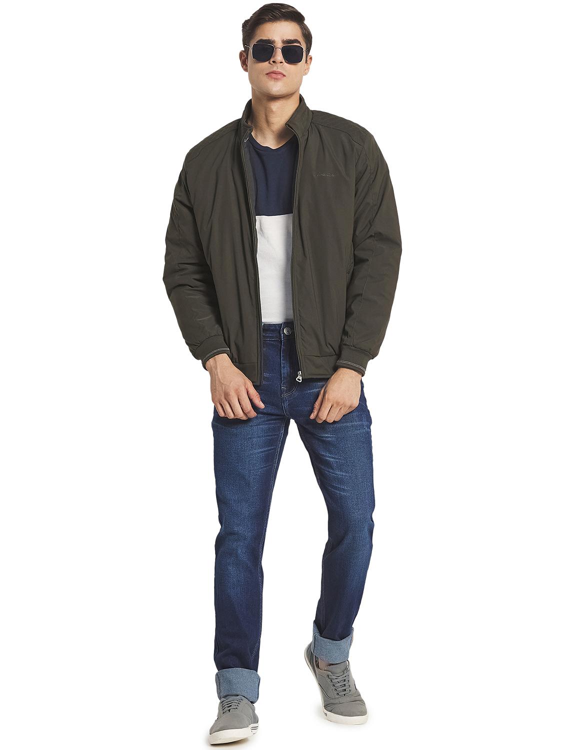 green solid casual jacket - 19089635 - Standard Image - 4