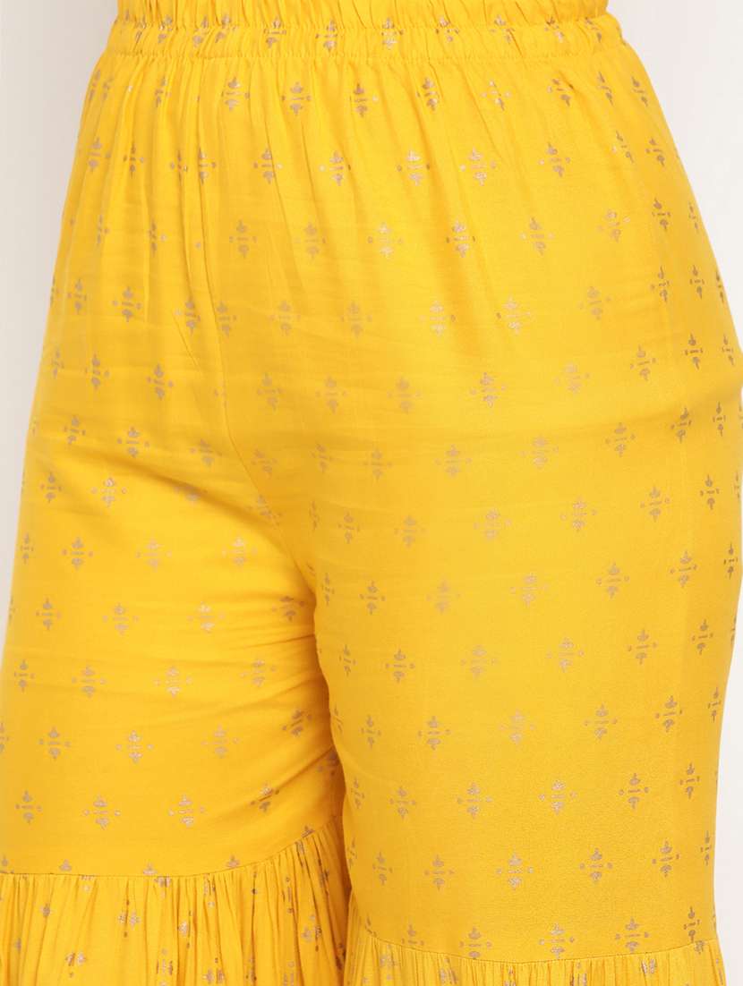 yellow kurta sharara dupatta set - 19089675 -  Standard Image - 4