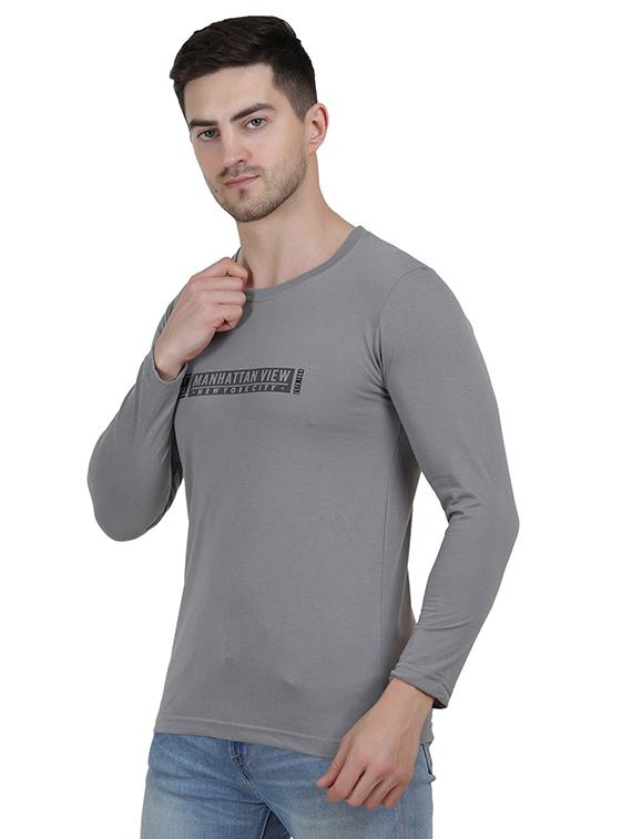 grey printed regular t-shirt - 19090196 - Standard Image - 1