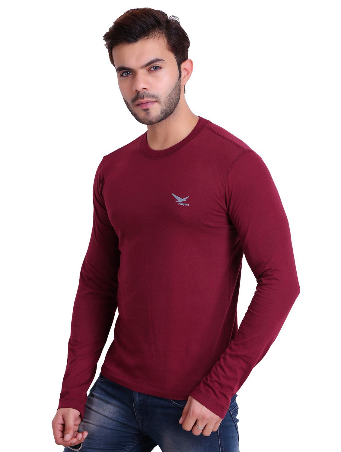 maroon solid regular t-shirt - 19090210 - Standard Image - 1