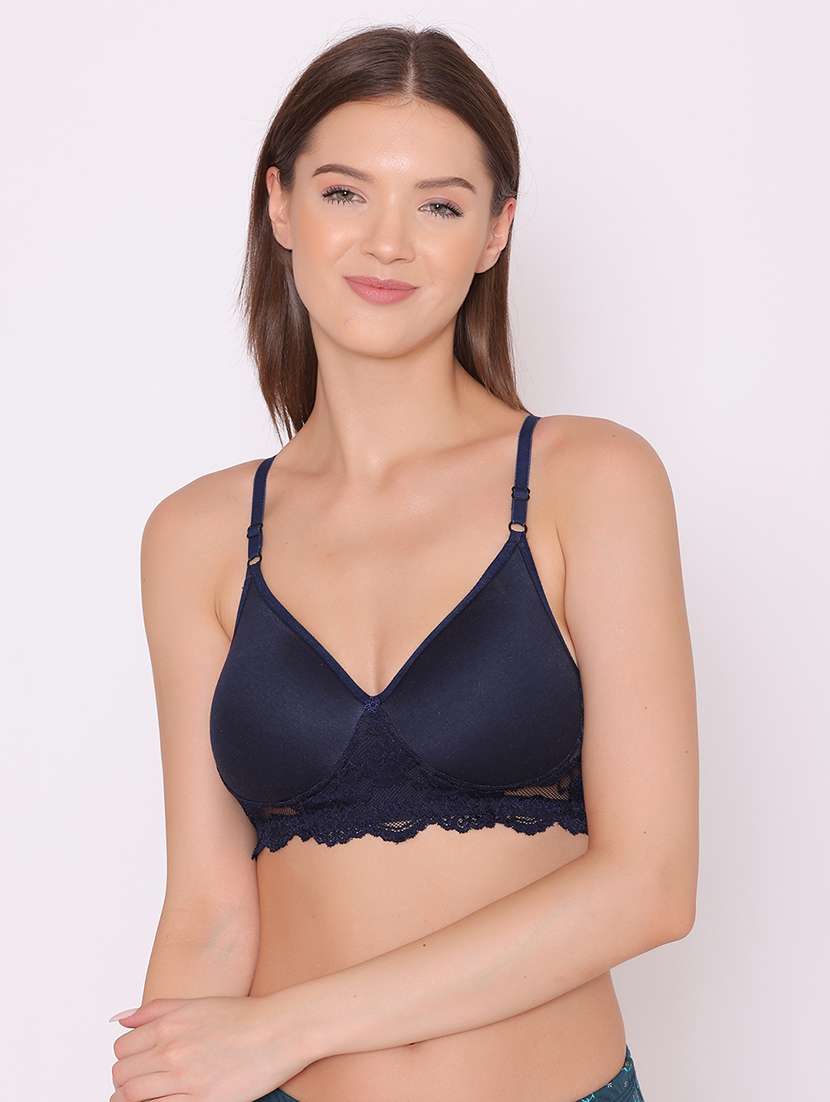 blue cotton regular bra