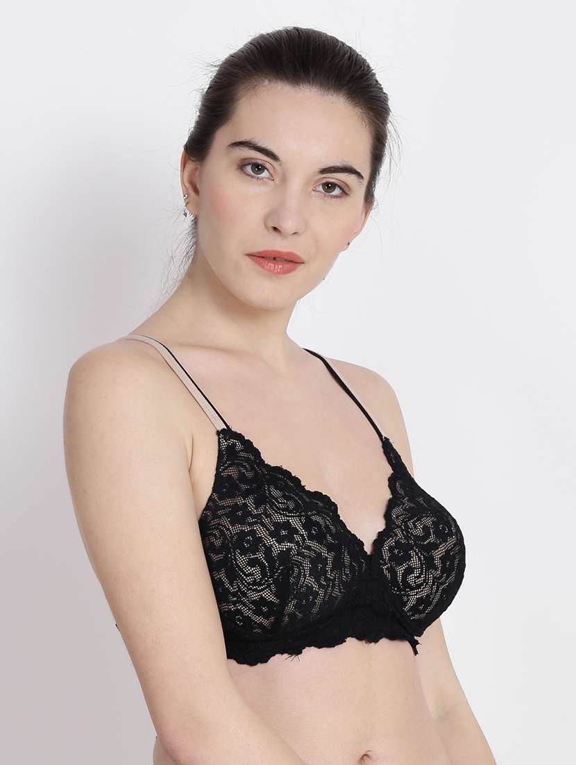 black laced push up bra - 19100705 -  Standard Image - 1