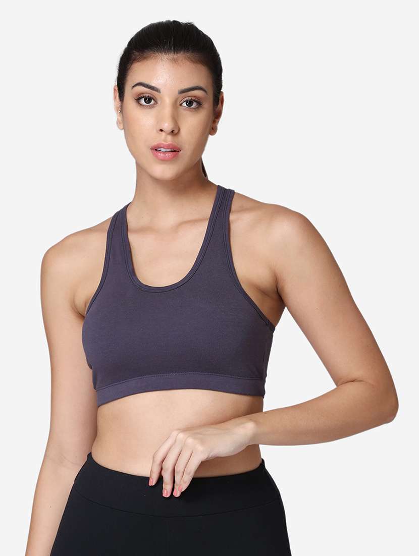 blue cotton sports bra