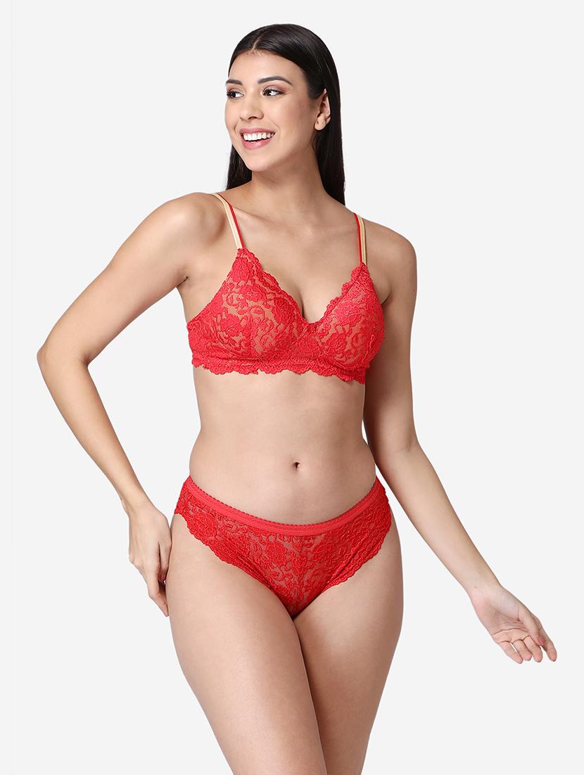 pack of 2 laced bra and panty set - 19100729 - Standard Image - 4