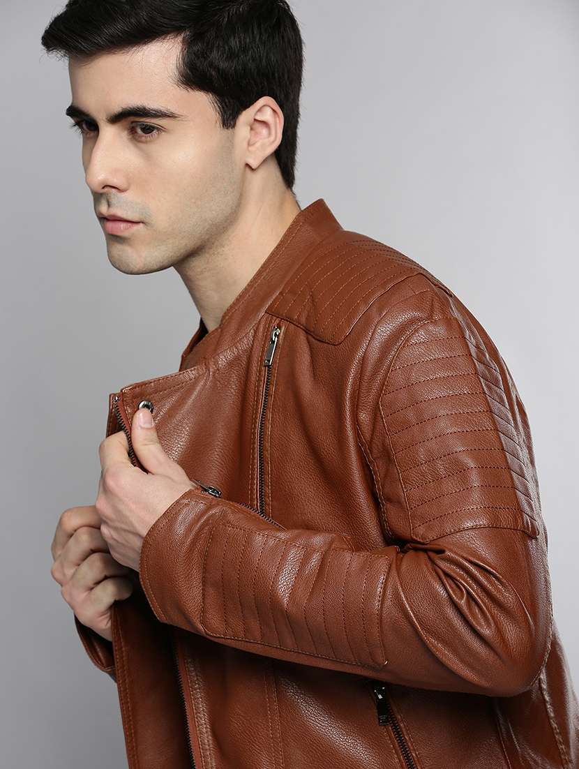 brown leather casual jacket - 19101557 -  Standard Image - 1