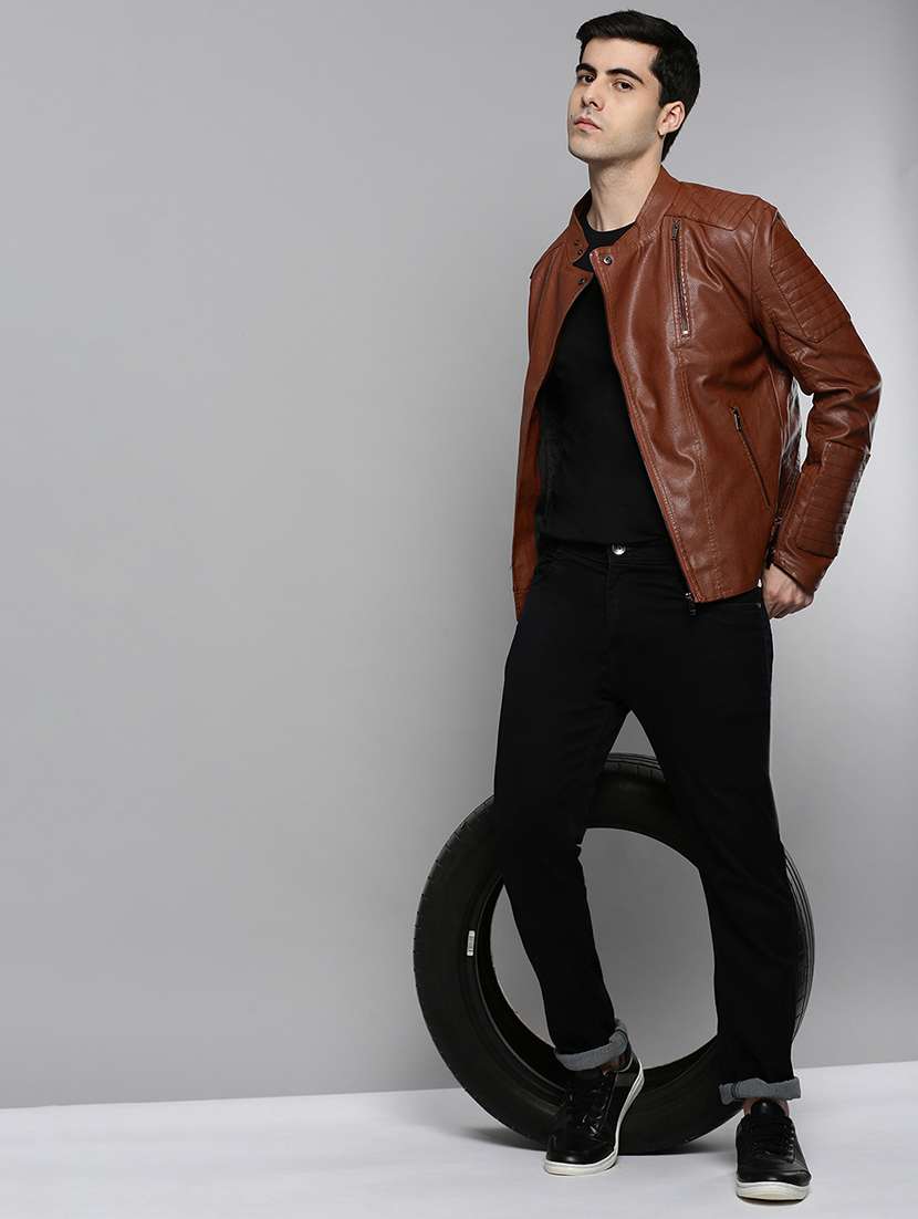 brown leather casual jacket - 19101557 -  Standard Image - 4