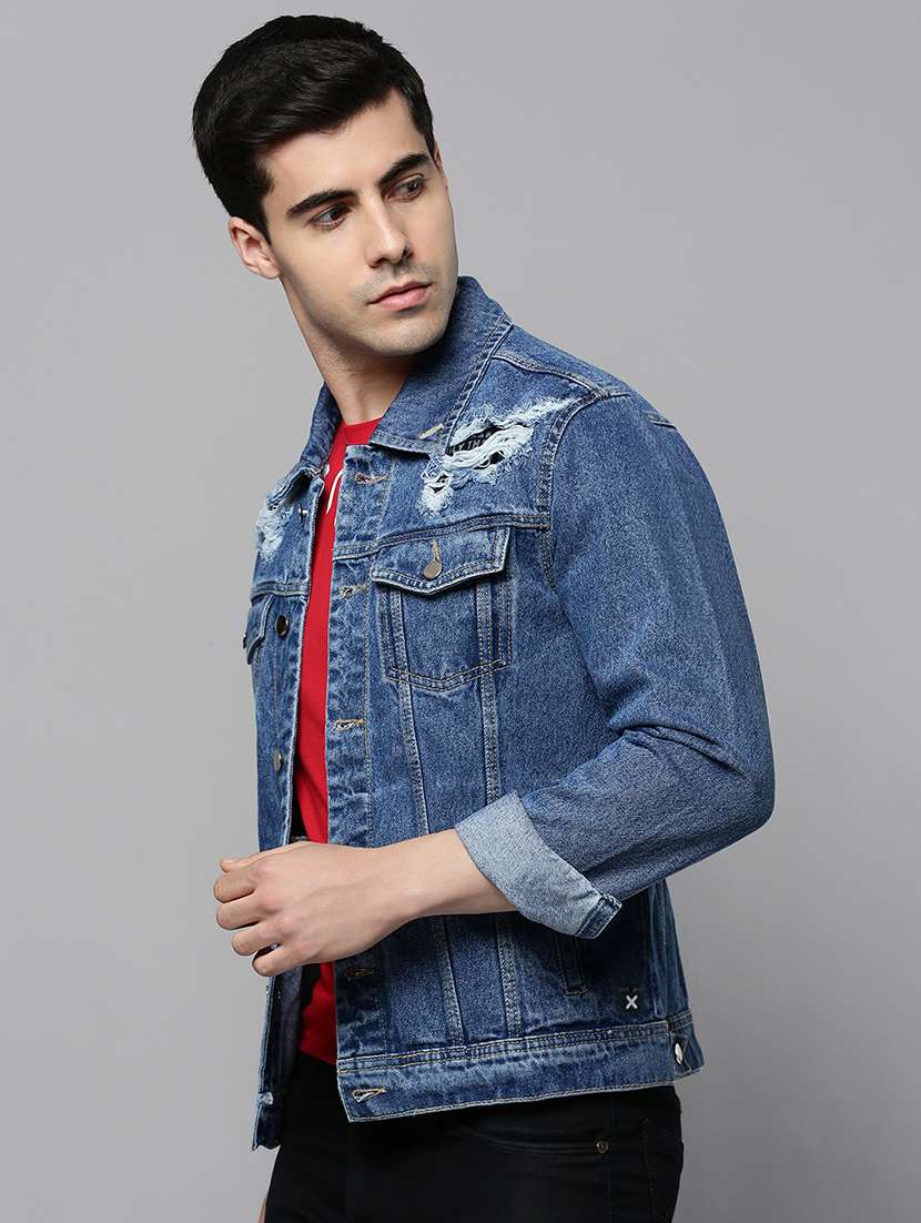blue rugged denim jacket - 19101577 -  Standard Image - 1
