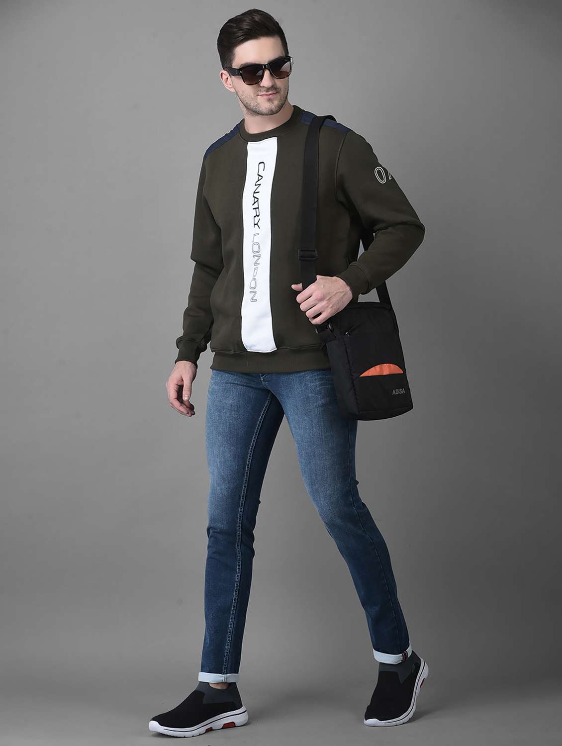 mens chest print sweatshirt - 19102172 -  Standard Image - 4