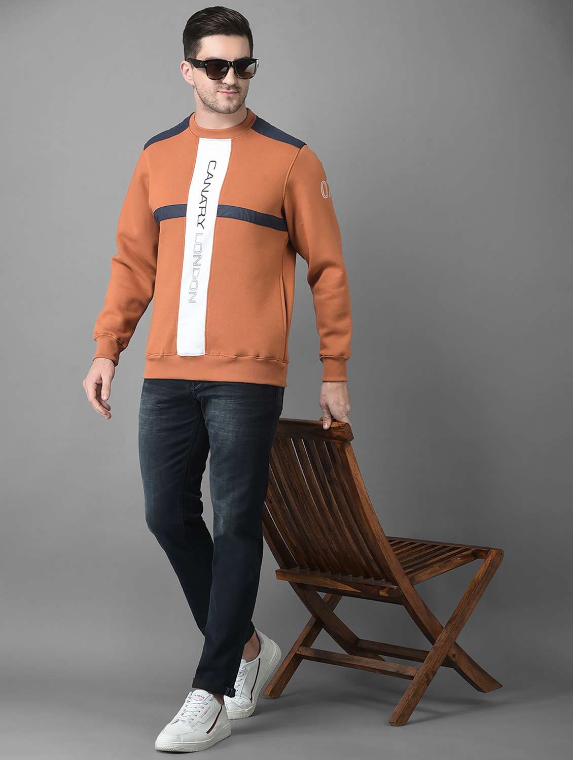 mens front print sweatshirt - 19102173 -  Standard Image - 4