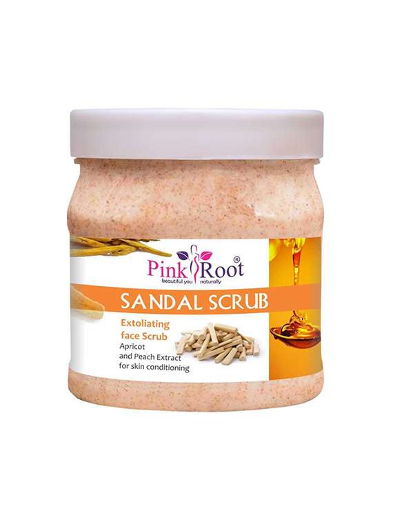 sandal scrub exfoliating face scrub apricot and peach extract for skin conditioning