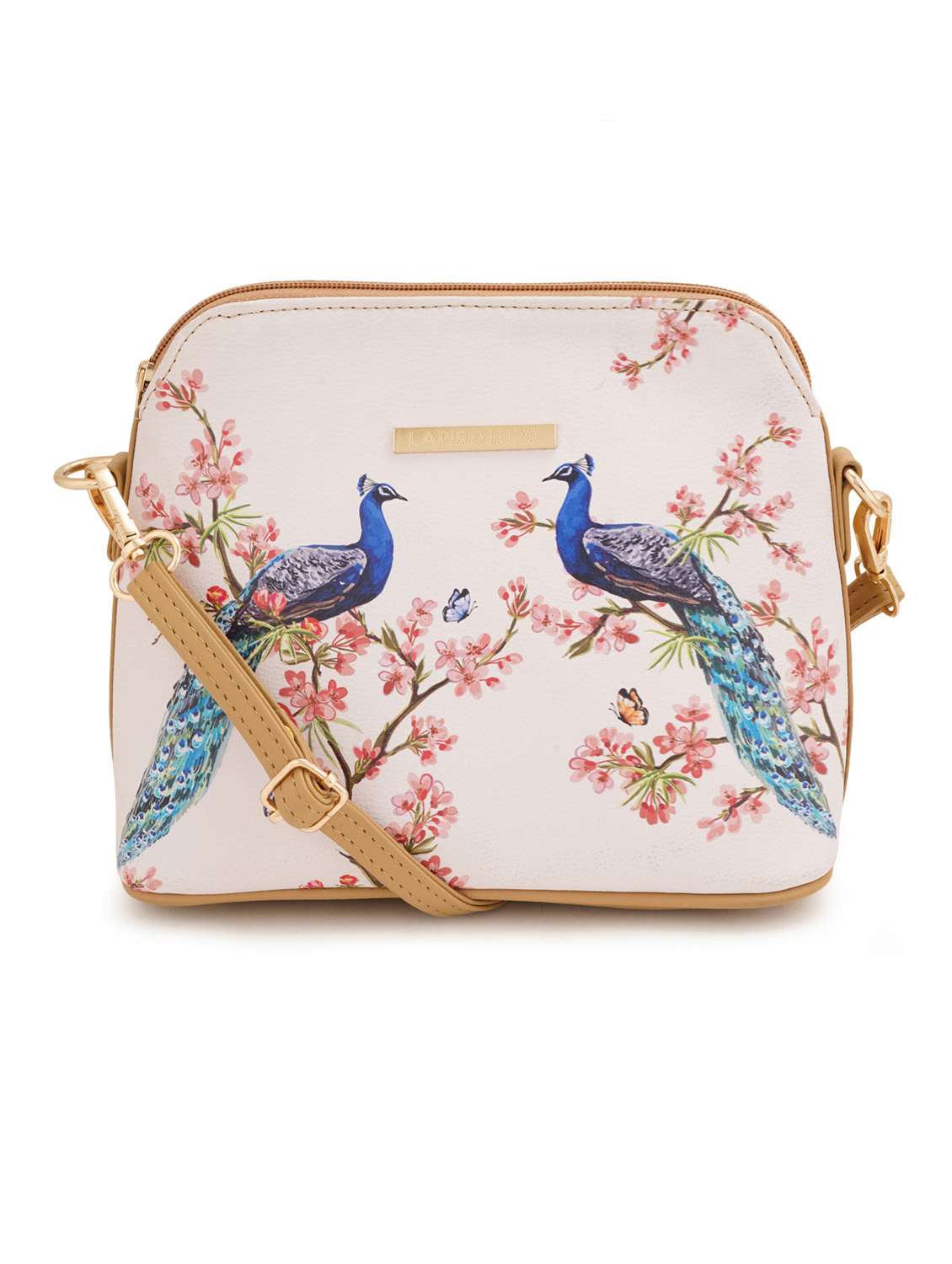 beige leatherette (pu) sling bag - 19108467 - Zoom Image - 0