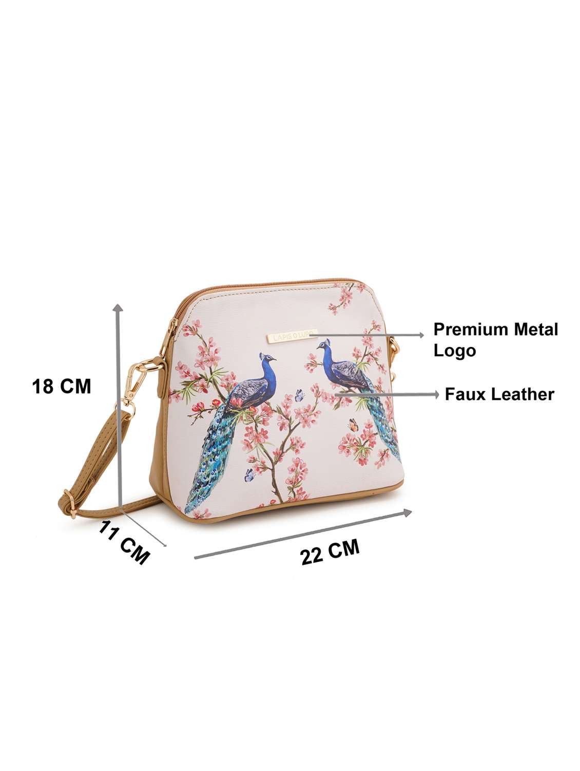 beige leatherette (pu) sling bag - 19108467 - Standard Image - 4