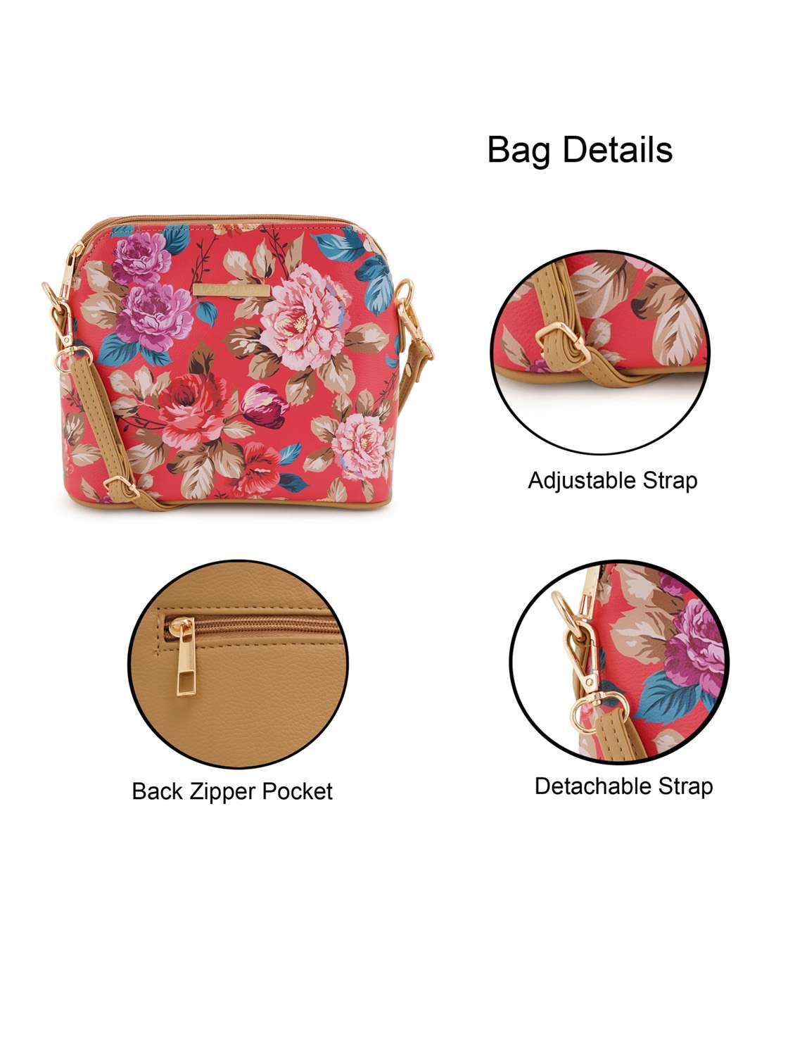 beige leatherette (pu) sling bag - 19108469 - Standard Image - 6
