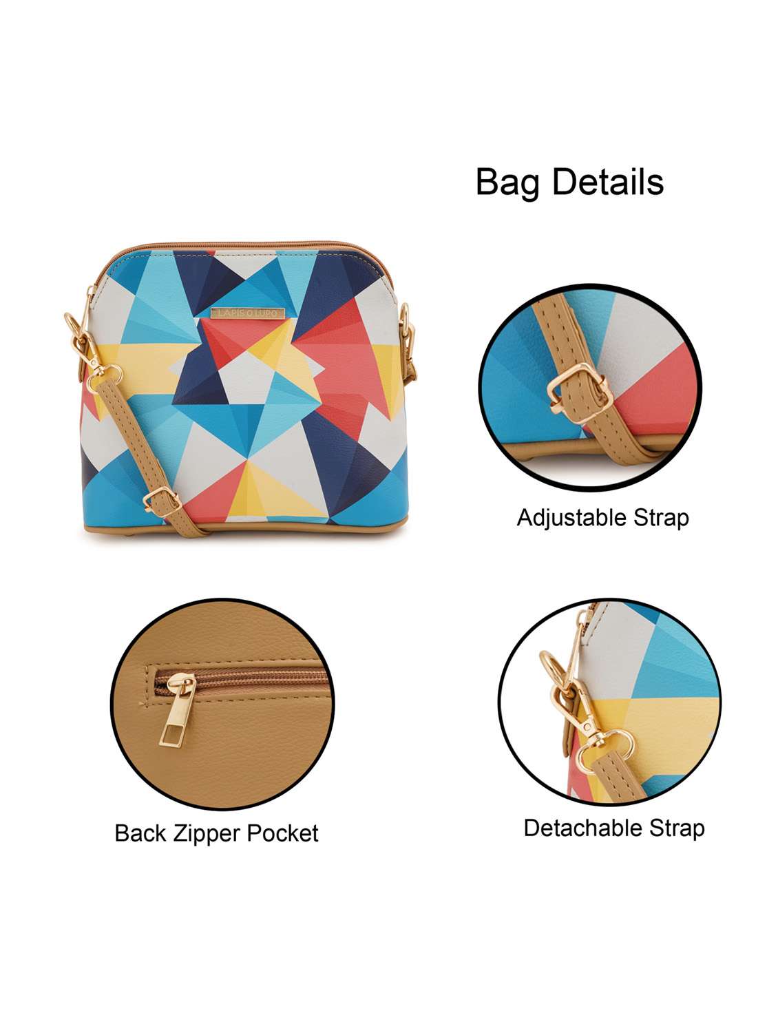 beige leatherette (pu) sling bag - 19108470 - Standard Image - 6