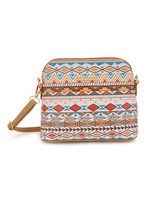beige leatherette (pu) sling bag - 19108471 - Standard Image - 0